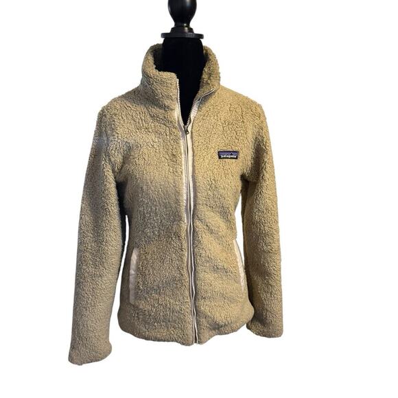 Patagonia Los Gatos Fleece Jacket Women's Small El Cap Khaki Full Zip Deep Pile - Picture 1 of 7